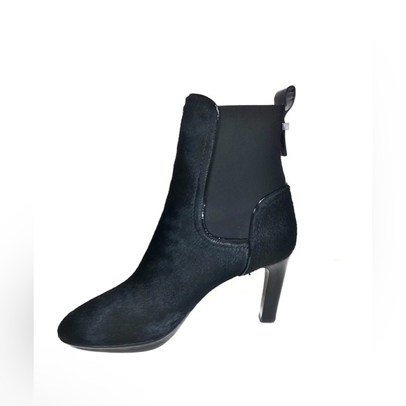 Aquatalia Black Calf Hair & Patent Ankle Boots Size 8 - Picture 7 of 16